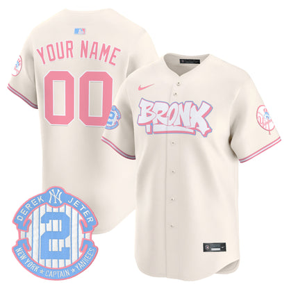 Yankees The Bronx Graffiti Bubblegum Pink Vapor Premier Limited Custom Jersey V2 - All Stitched