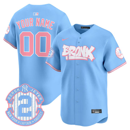 Yankees The Bronx Graffiti Bubblegum Pink Vapor Premier Limited Custom Jersey V2 - All Stitched