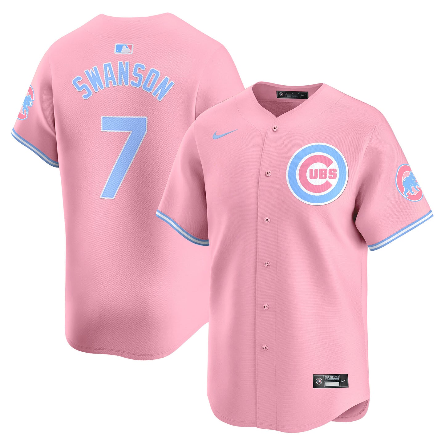 Chicago Cubs Bubblegum Pink Vapor Premier Limited Jersey - All Stitched