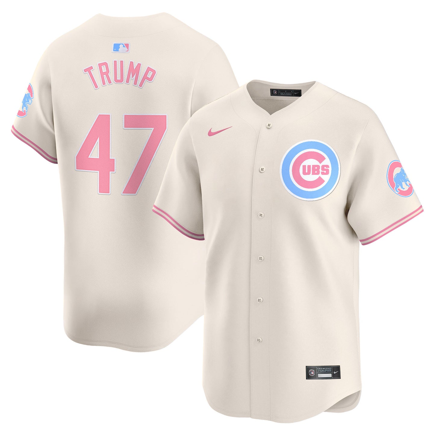 Chicago Cubs Bubblegum Pink Vapor Premier Limited Jersey - All Stitched