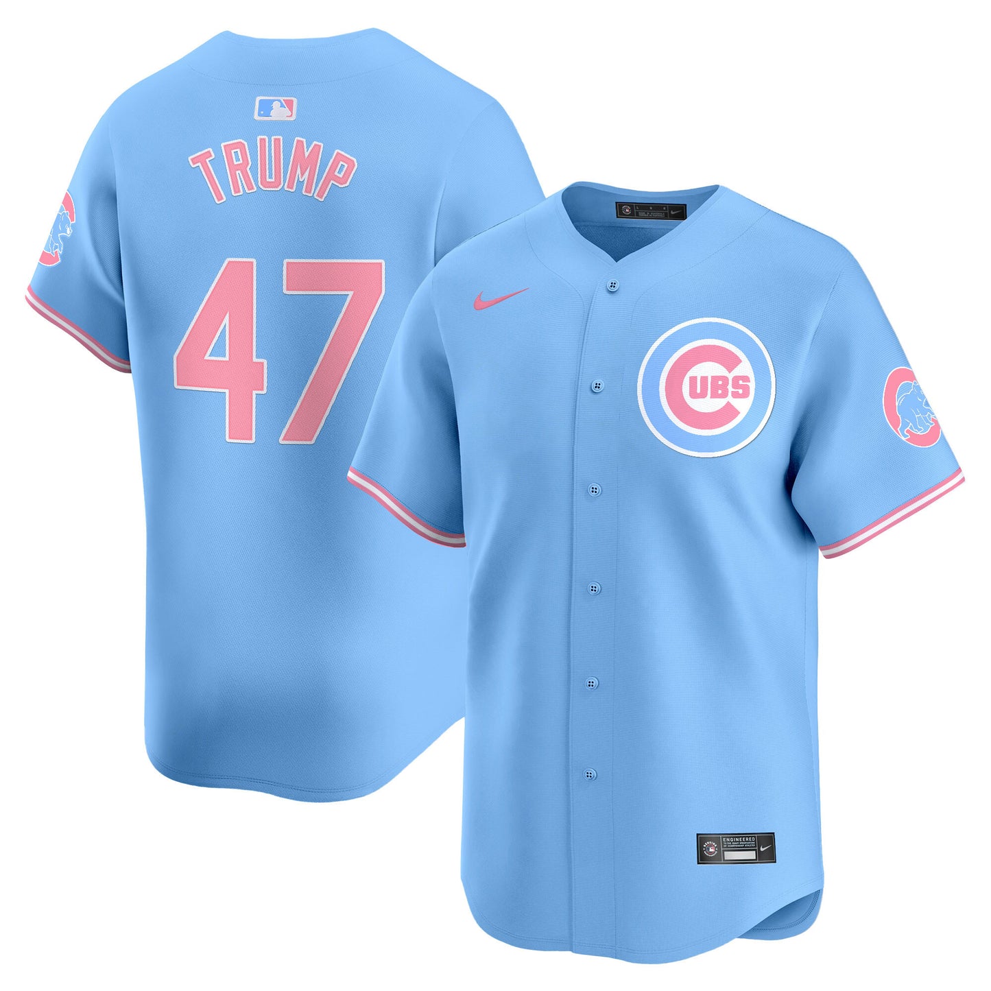 Chicago Cubs Bubblegum Pink Vapor Premier Limited Jersey - All Stitched