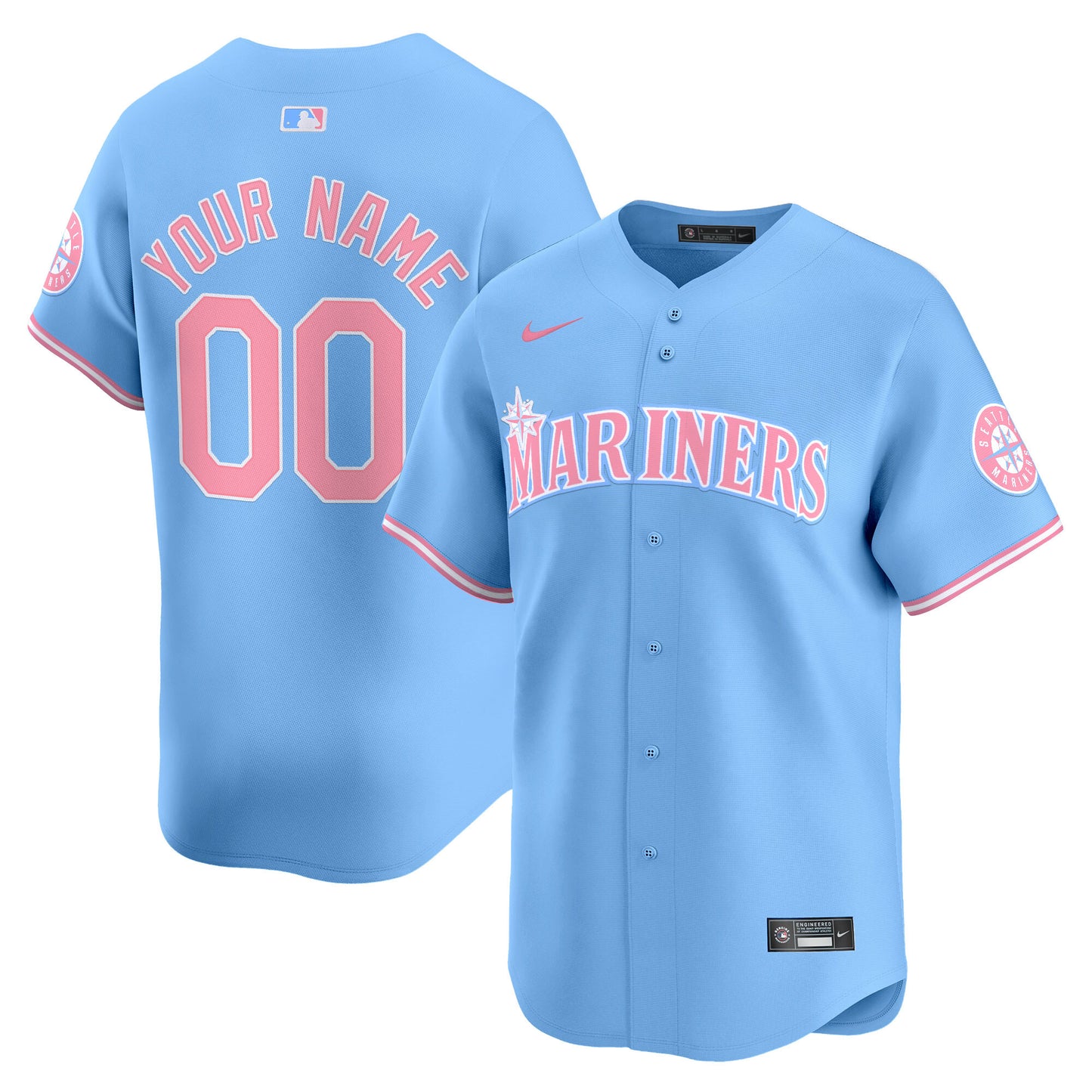 Seattle Mariners Bubblegum Pink Vapor Premier Limited Custom Jersey - All Stitched