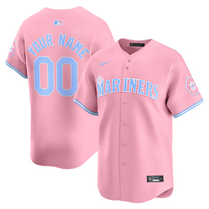 Seattle Mariners Bubblegum Pink Vapor Premier Limited Custom Jersey - All Stitched