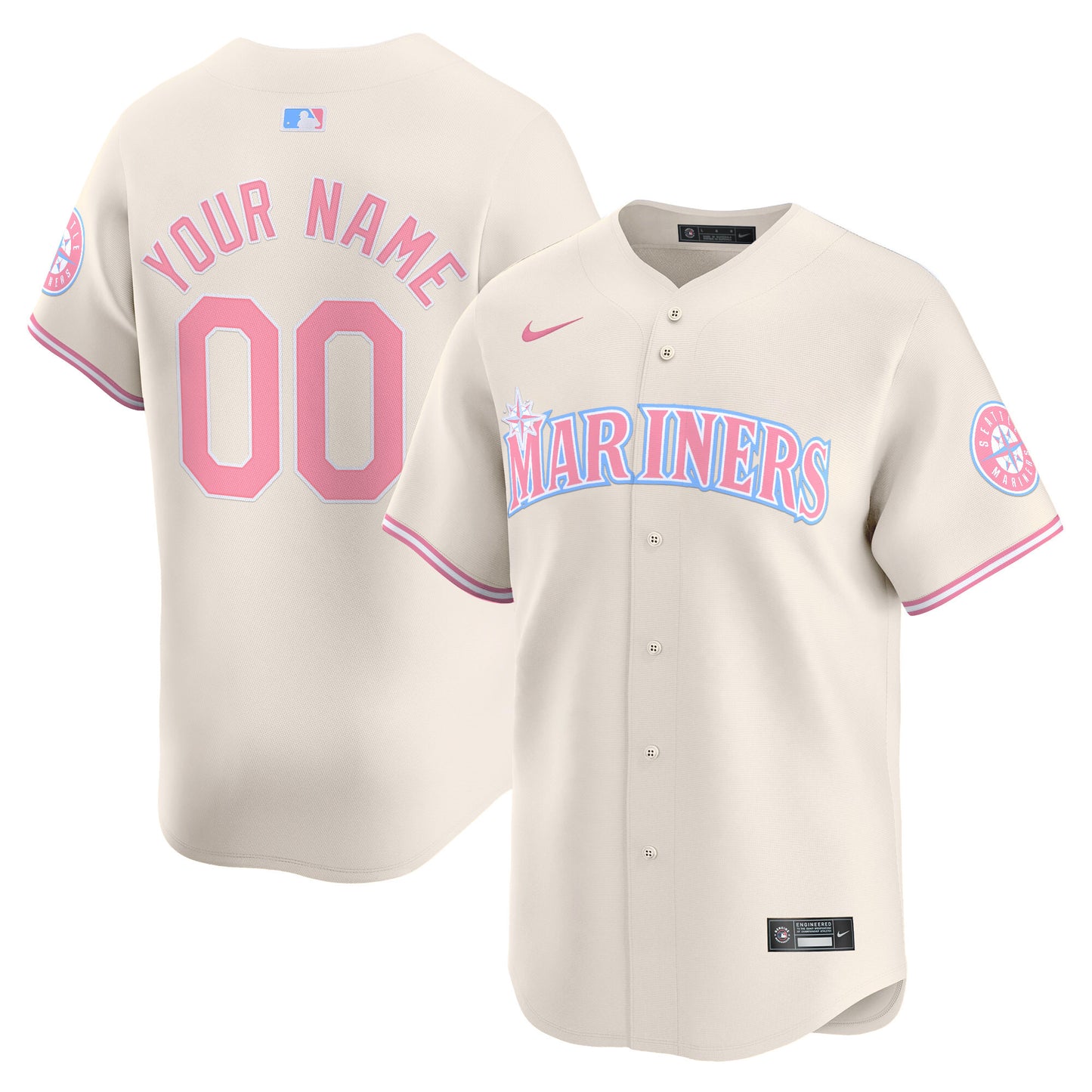 Seattle Mariners Bubblegum Pink Vapor Premier Limited Custom Jersey - All Stitched