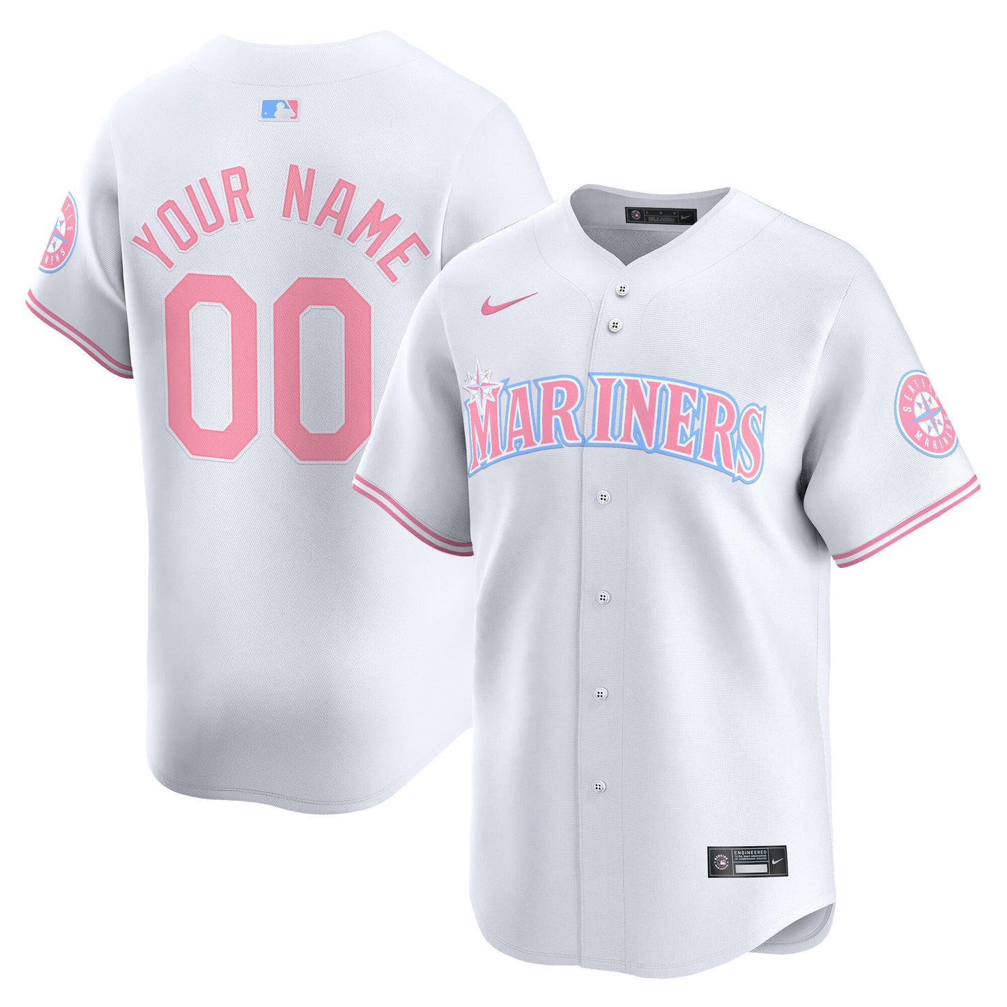 Seattle Mariners Bubblegum Pink Vapor Premier Limited Custom Jersey - All Stitched