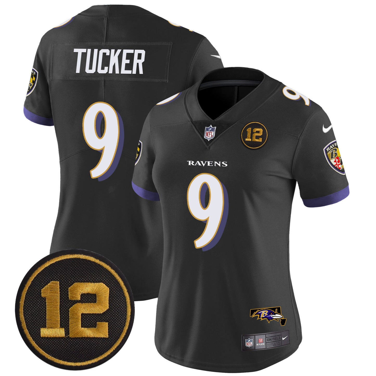 Women's Ravens Jacoby Jones Patch Vapor Limited Jersey - All Stitched