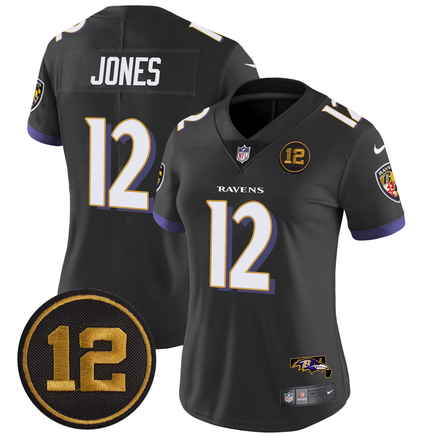 Women's Ravens Jacoby Jones Patch Vapor Limited Jersey - All Stitched