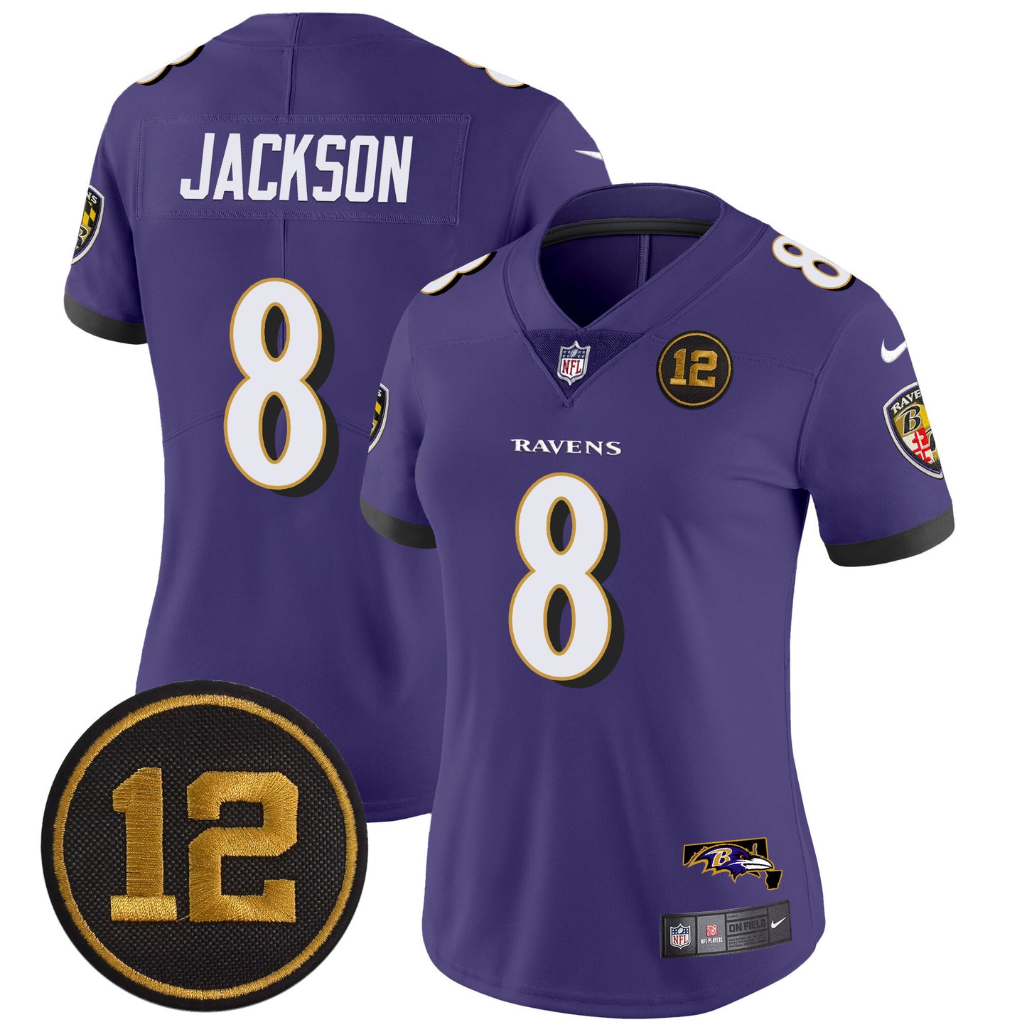 Women's Ravens Jacoby Jones Patch Vapor Limited Jersey - All Stitched