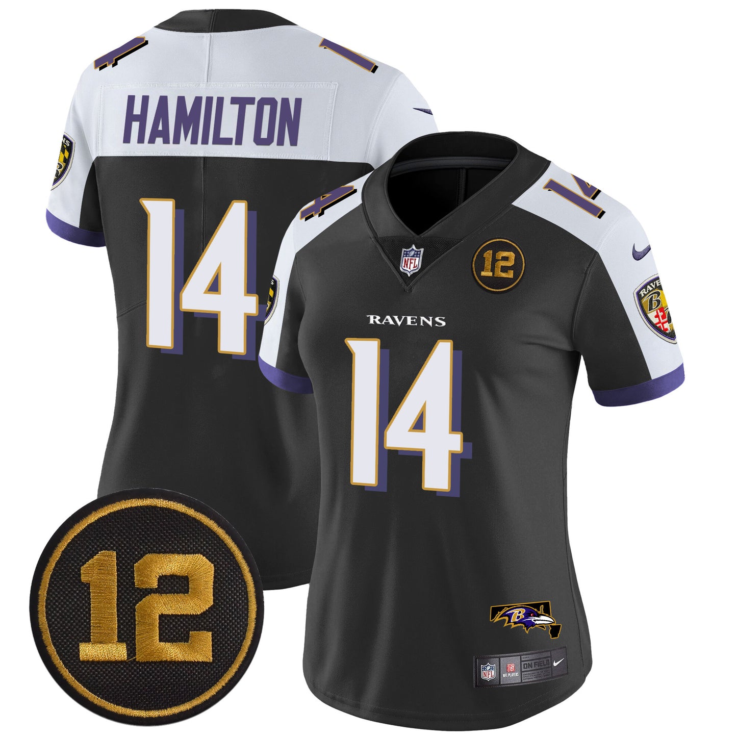 Women's Ravens Jacoby Jones Patch Vapor Limited Jersey - All Stitched