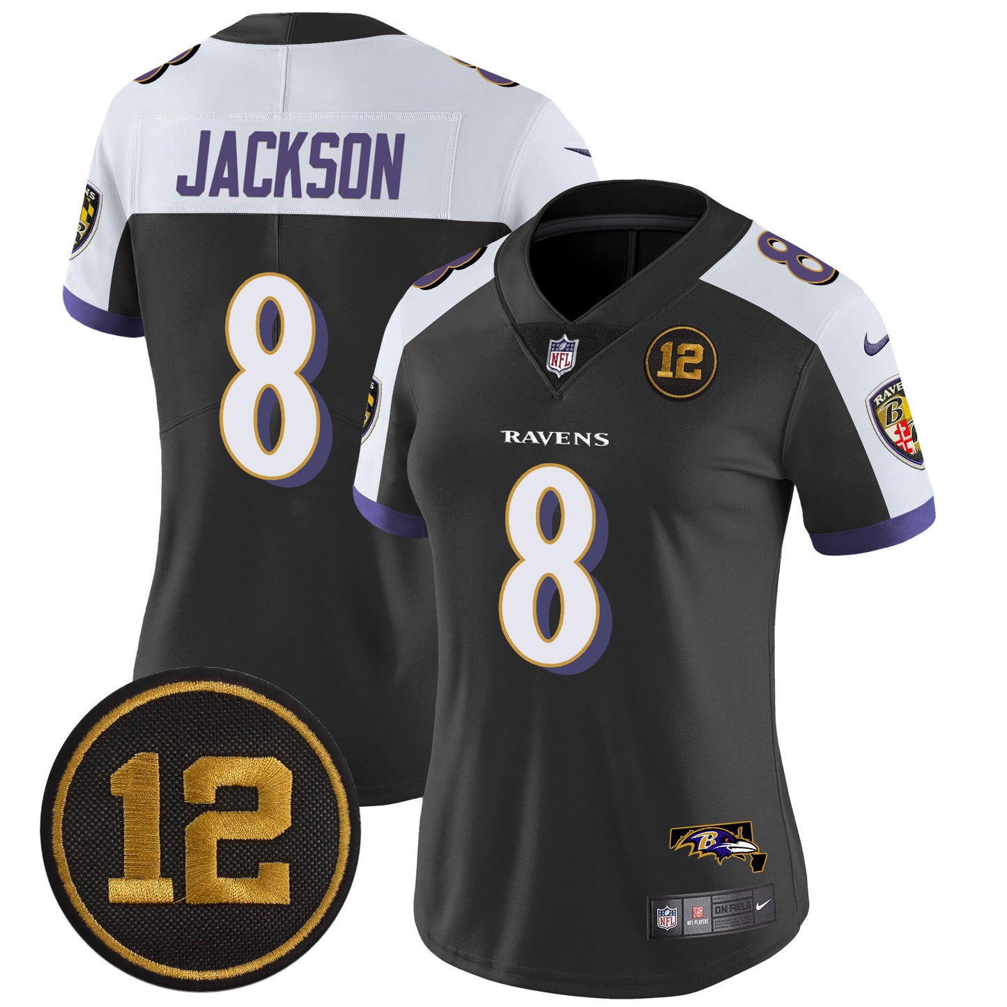 Women's Ravens Jacoby Jones Patch Vapor Limited Jersey - All Stitched