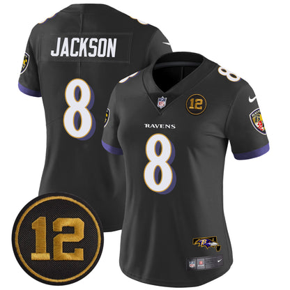 Women's Ravens Jacoby Jones Patch Vapor Limited Jersey - All Stitched