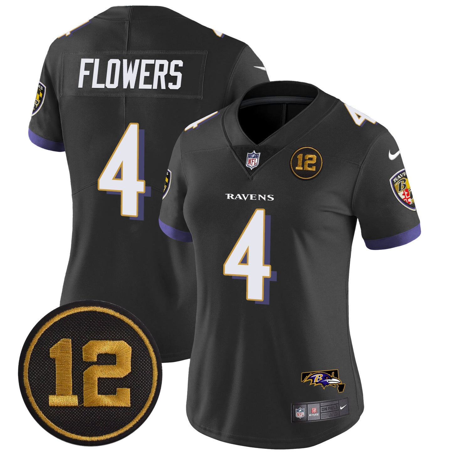 Women's Ravens Jacoby Jones Patch Vapor Limited Jersey - All Stitched