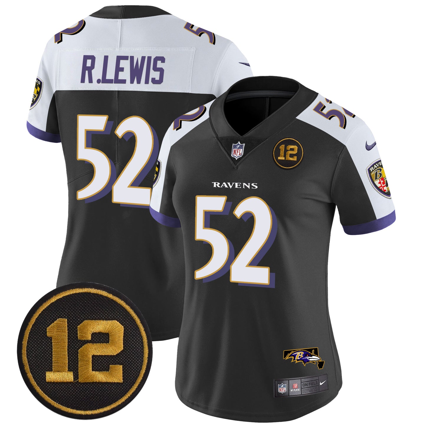 Women's Ravens Jacoby Jones Patch Vapor Limited Jersey - All Stitched