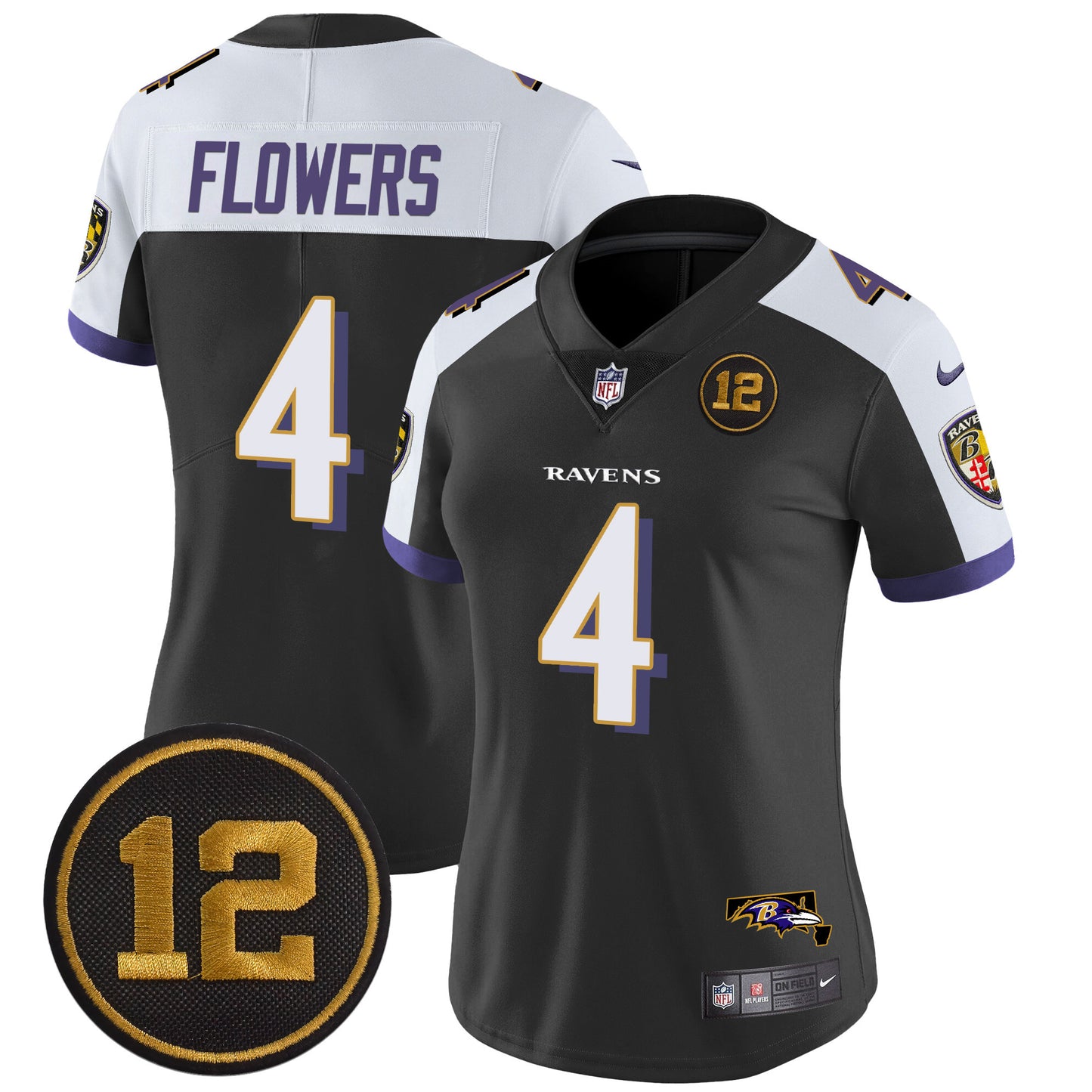 Women's Ravens Jacoby Jones Patch Vapor Limited Jersey - All Stitched