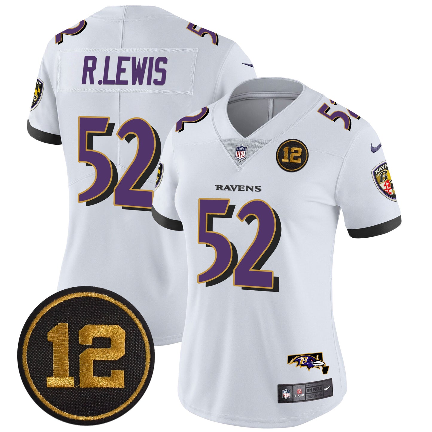 Women's Ravens Jacoby Jones Patch Vapor Limited Jersey - All Stitched