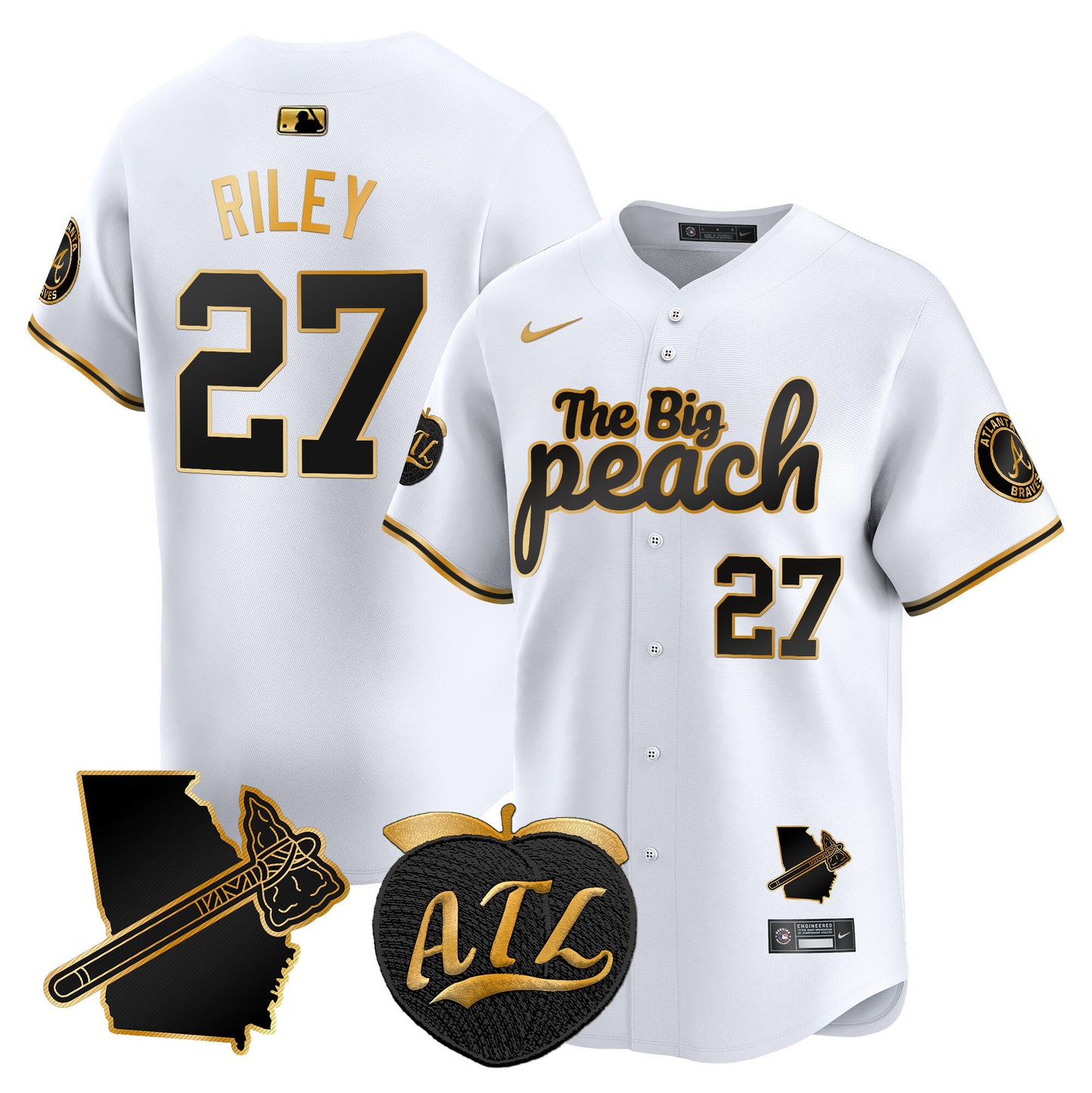 Atlanta Braves The Big Peach Vapor Premier Limited Jersey V3 - All Stitched