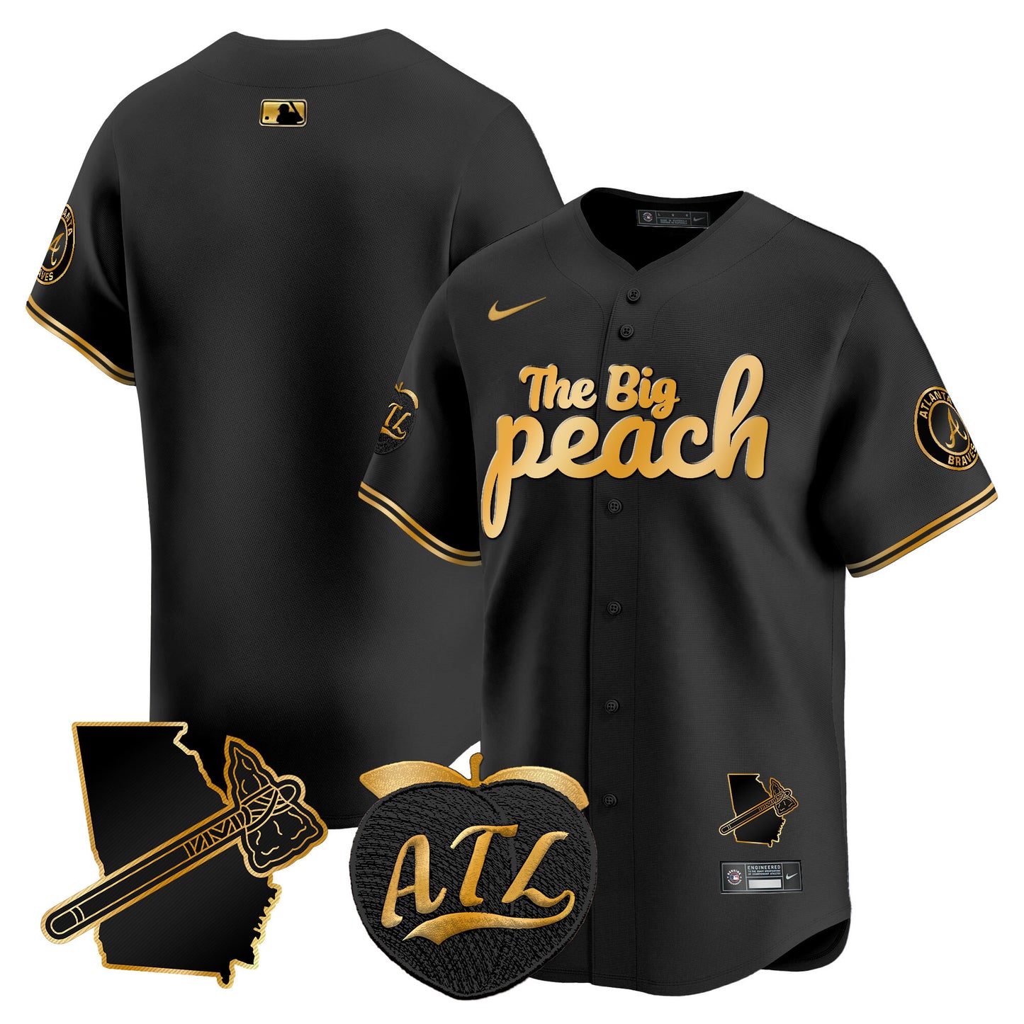 Atlanta Braves The Big Peach Vapor Premier Limited Jersey V3 - All Stitched