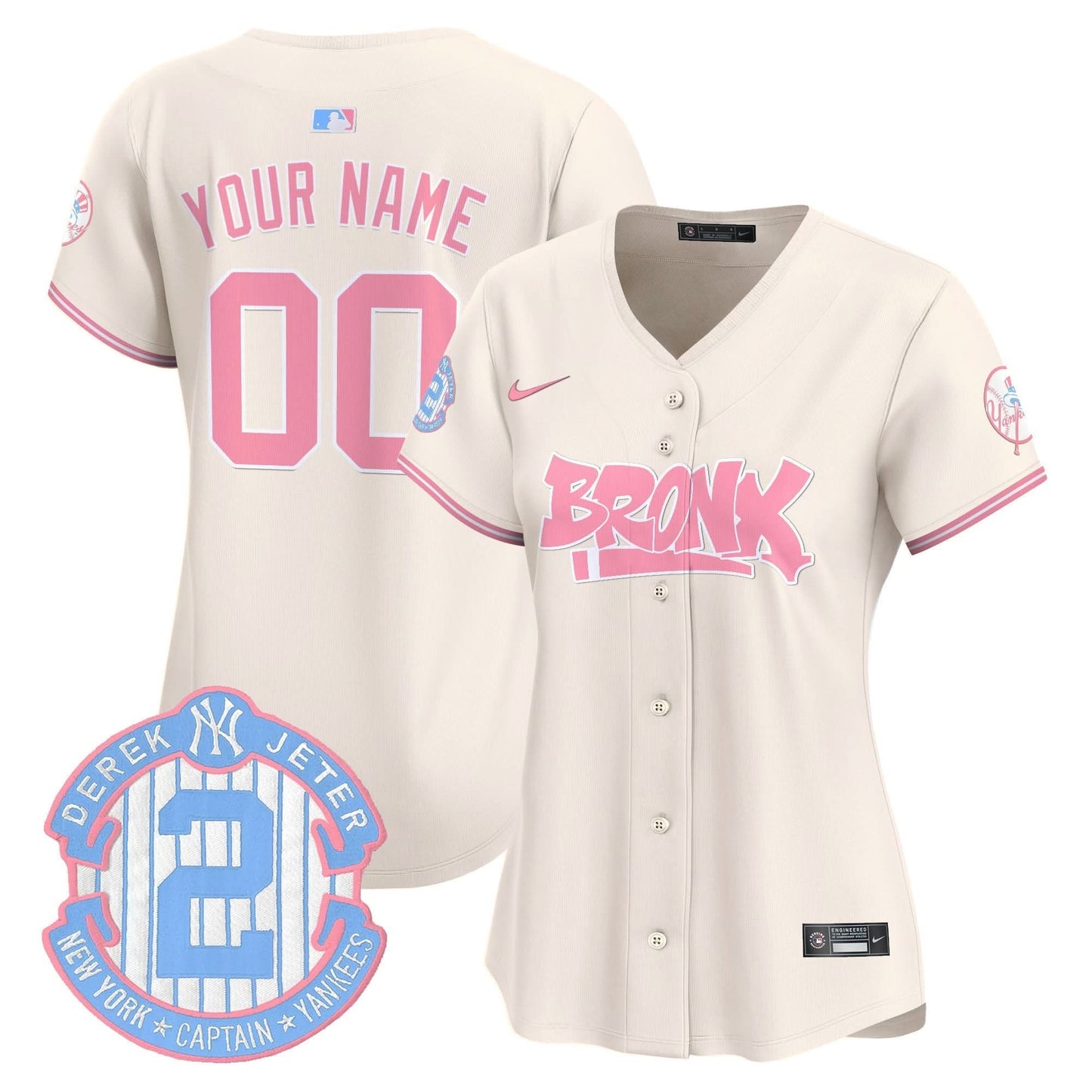 Yankees The Bronx Graffiti Bubblegum Pink Vapor Premier Limited Custom Jersey - All Stitched