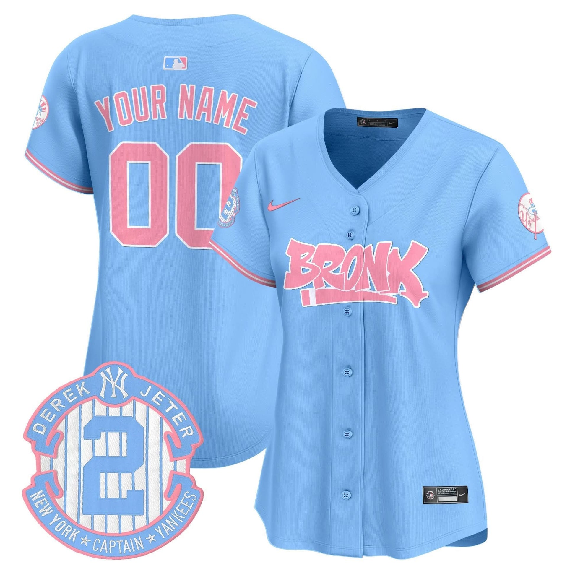 Yankees The Bronx Graffiti Bubblegum Pink Vapor Premier Limited Custom Jersey - All Stitched