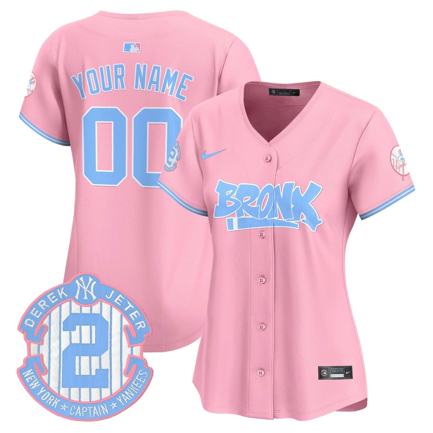 Yankees The Bronx Graffiti Bubblegum Pink Vapor Premier Limited Custom Jersey - All Stitched