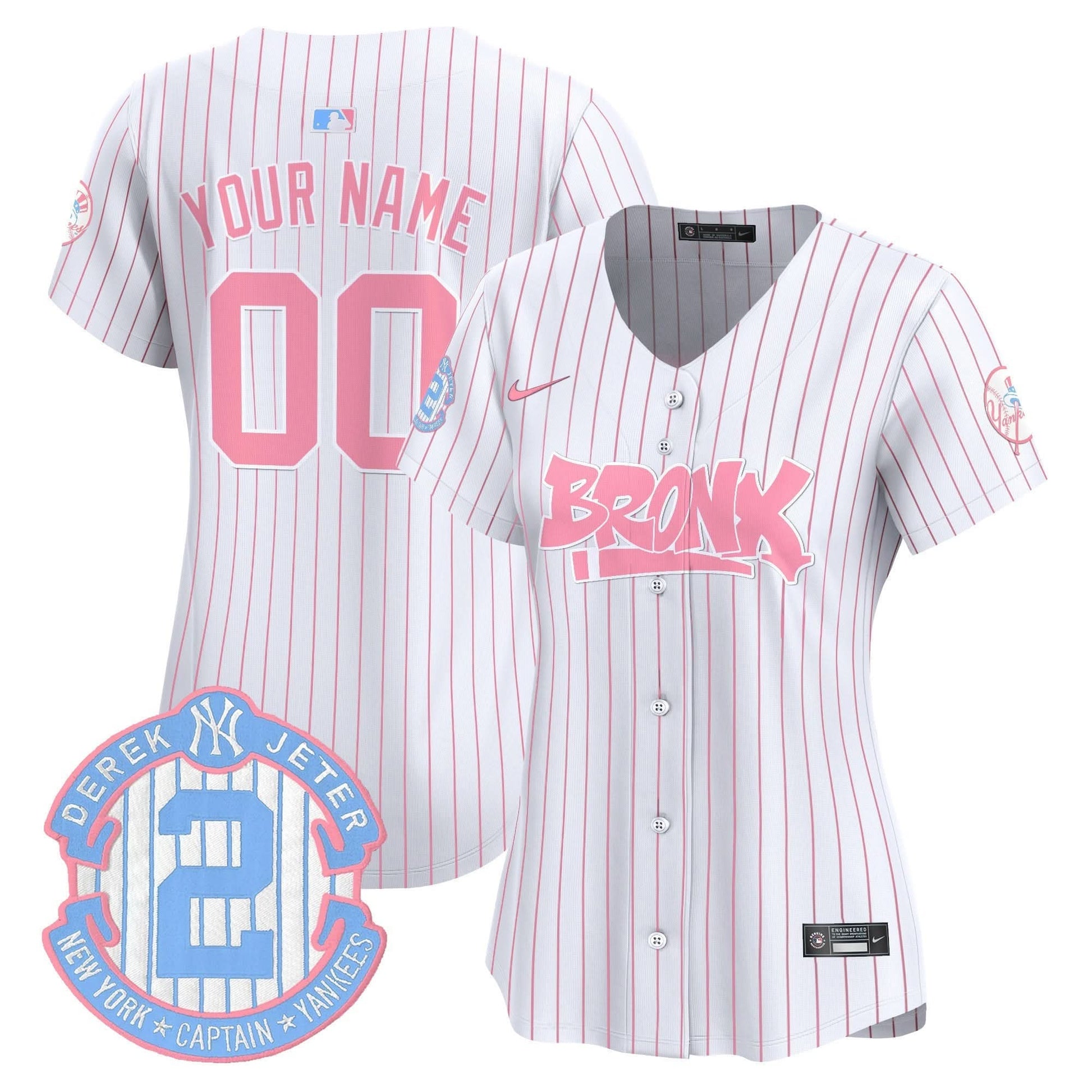 Yankees The Bronx Graffiti Bubblegum Pink Vapor Premier Limited Custom Jersey - All Stitched