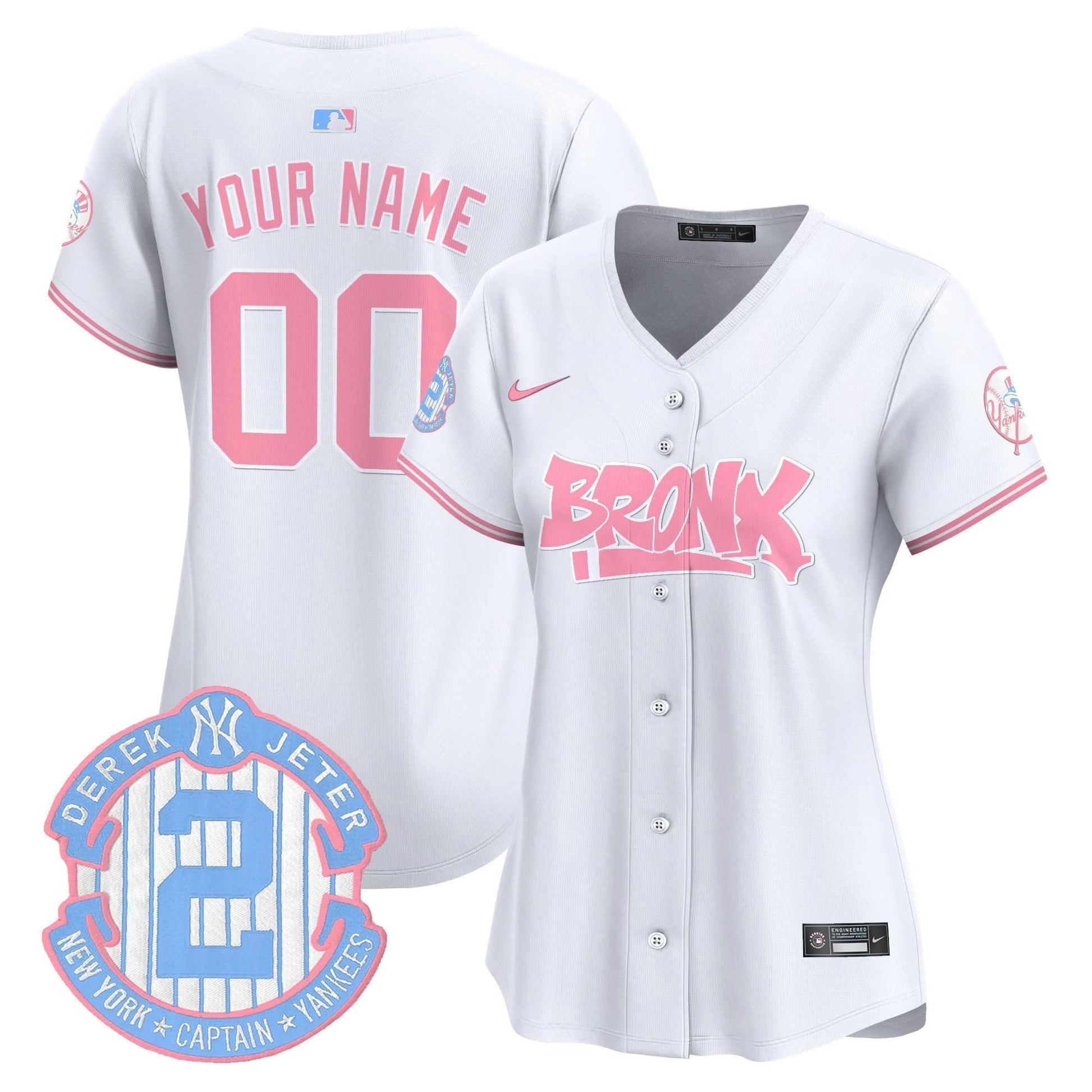 Yankees The Bronx Graffiti Bubblegum Pink Vapor Premier Limited Custom Jersey - All Stitched