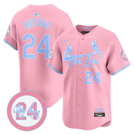 St. Louis Cardinals Bubblegum Pink Vapor Premier Limited Jersey - All Stitched