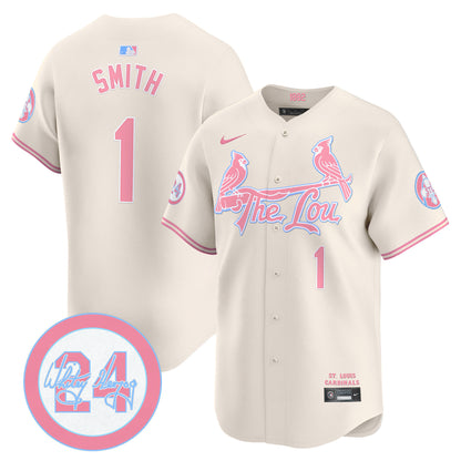 St. Louis Cardinals Bubblegum Pink Vapor Premier Limited Jersey - All Stitched