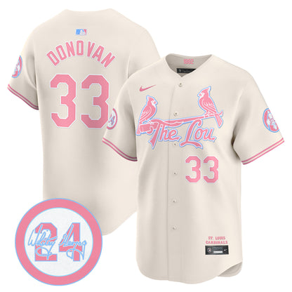 St. Louis Cardinals Bubblegum Pink Vapor Premier Limited Jersey - All Stitched