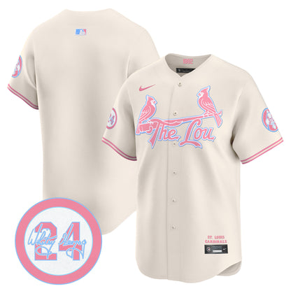 St. Louis Cardinals Bubblegum Pink Vapor Premier Limited Jersey - All Stitched