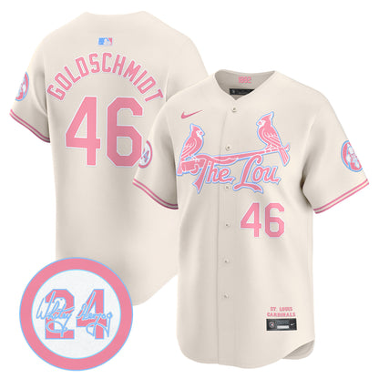 St. Louis Cardinals Bubblegum Pink Vapor Premier Limited Jersey - All Stitched