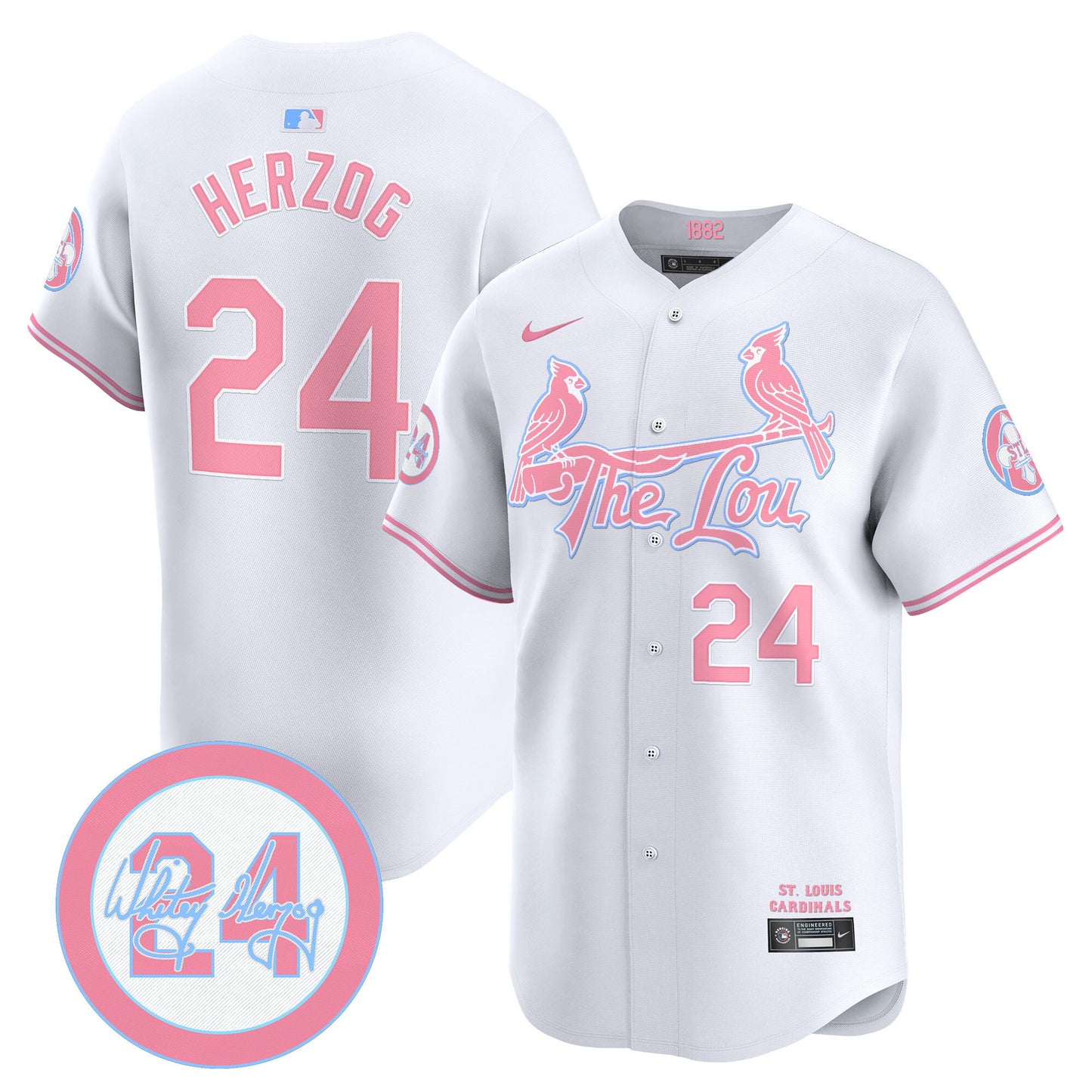 St. Louis Cardinals Bubblegum Pink Vapor Premier Limited Jersey - All Stitched