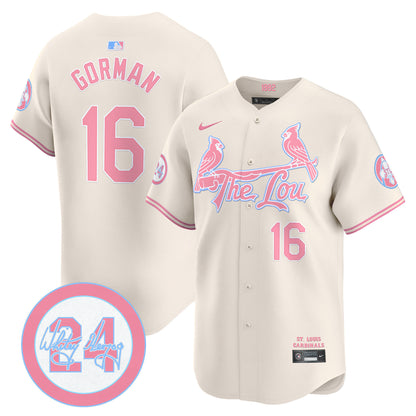 St. Louis Cardinals Bubblegum Pink Vapor Premier Limited Jersey - All Stitched