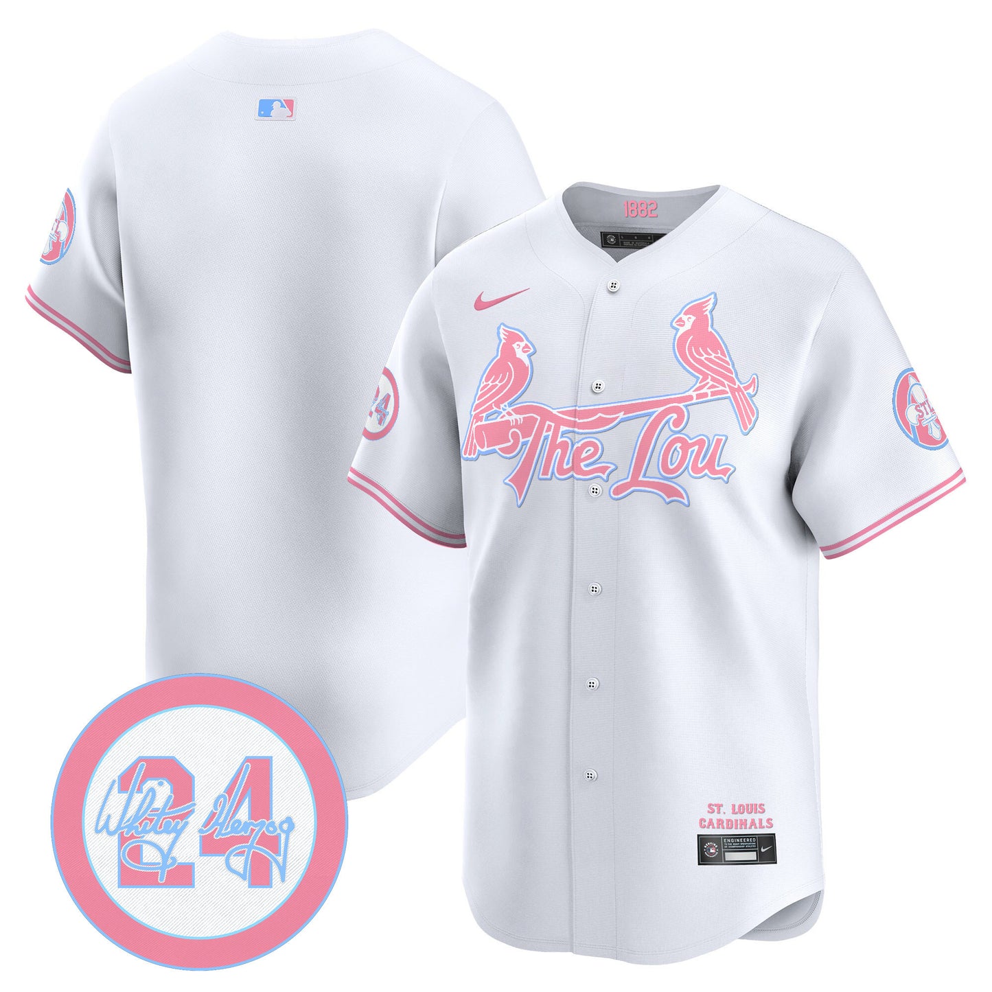 St. Louis Cardinals Bubblegum Pink Vapor Premier Limited Jersey - All Stitched