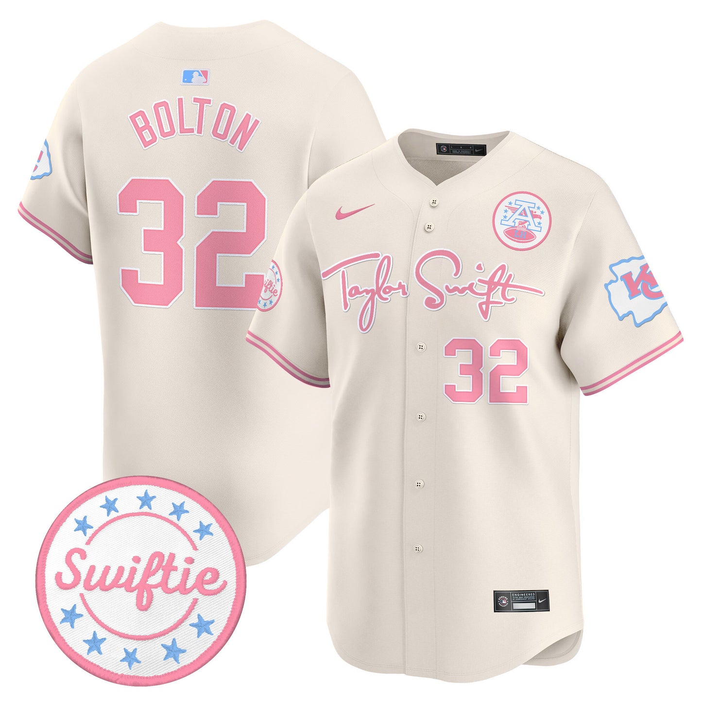 Chiefs Taylor Swift Bubblegum Pink Vapor Premier Limited Jersey - All Stitched