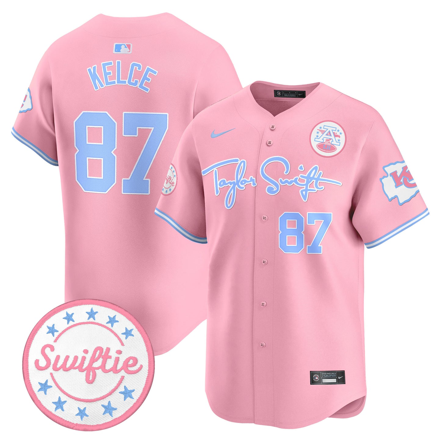 Chiefs Taylor Swift Bubblegum Pink Vapor Premier Limited Jersey - All Stitched