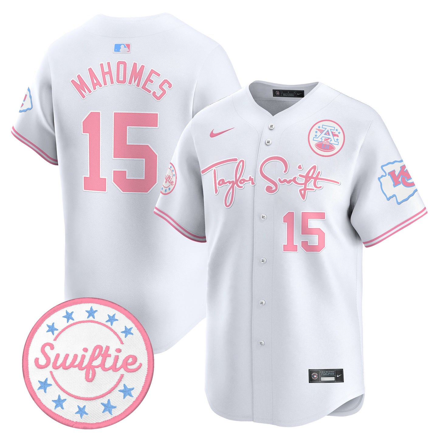 Chiefs Taylor Swift Bubblegum Pink Vapor Premier Limited Jersey - All Stitched