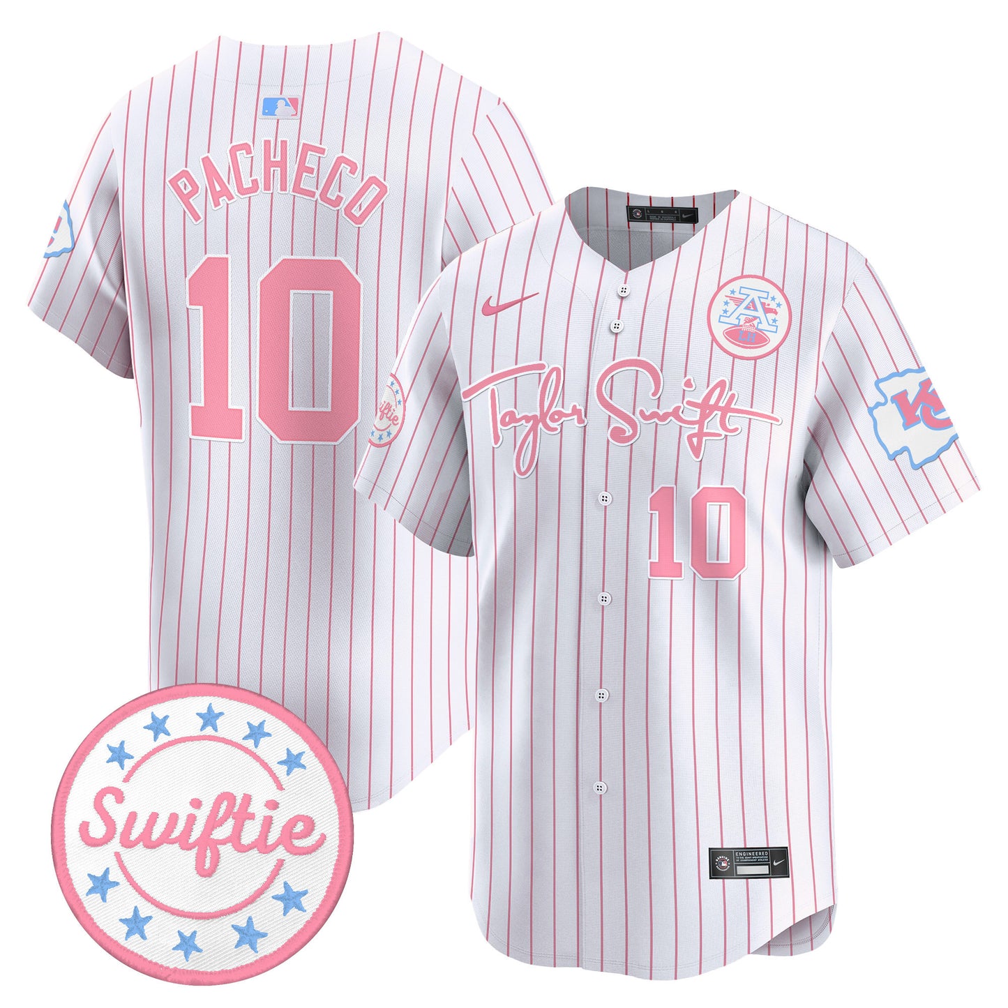 Chiefs Taylor Swift Bubblegum Pink Vapor Premier Limited Jersey - All Stitched