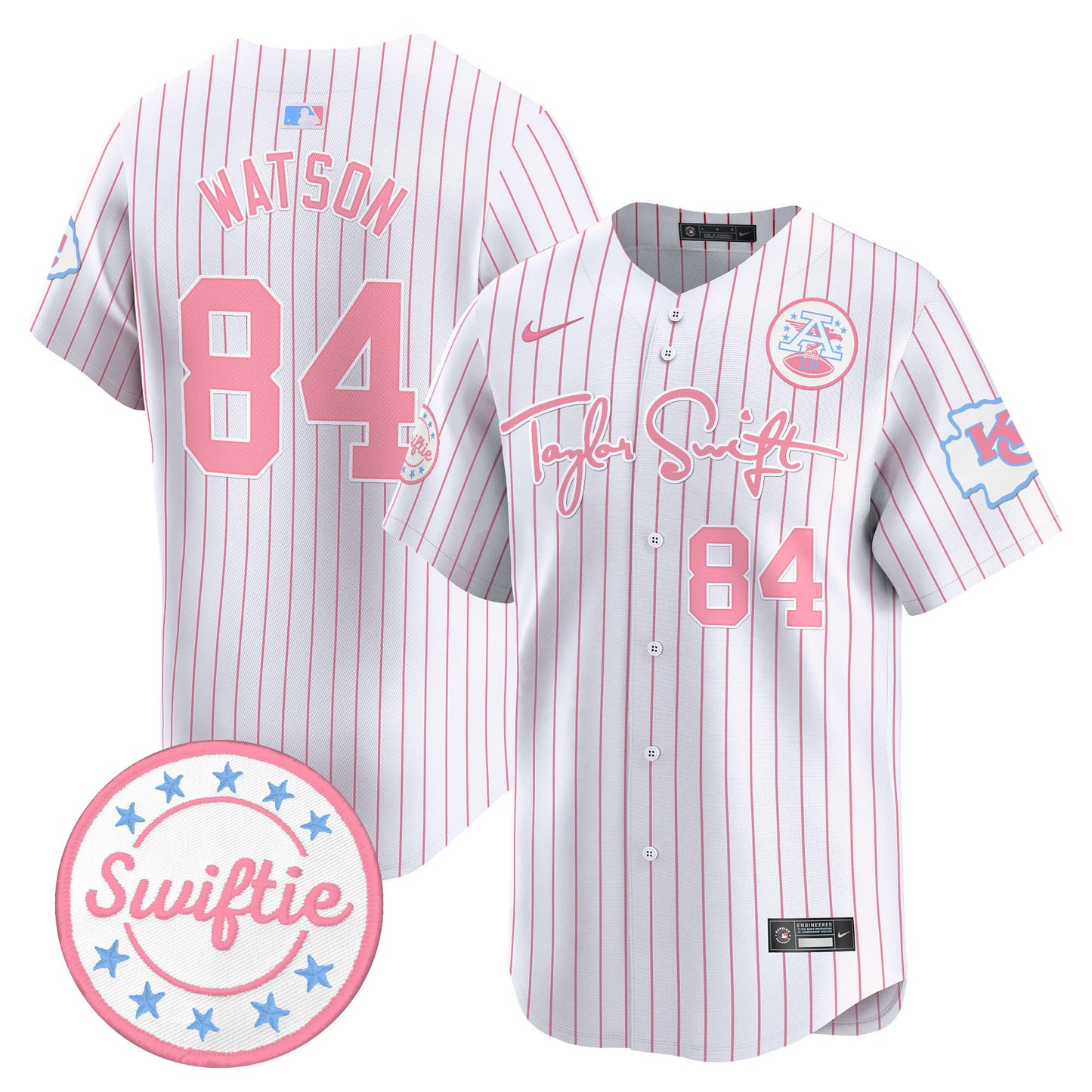 Chiefs Taylor Swift Bubblegum Pink Vapor Premier Limited Jersey - All Stitched