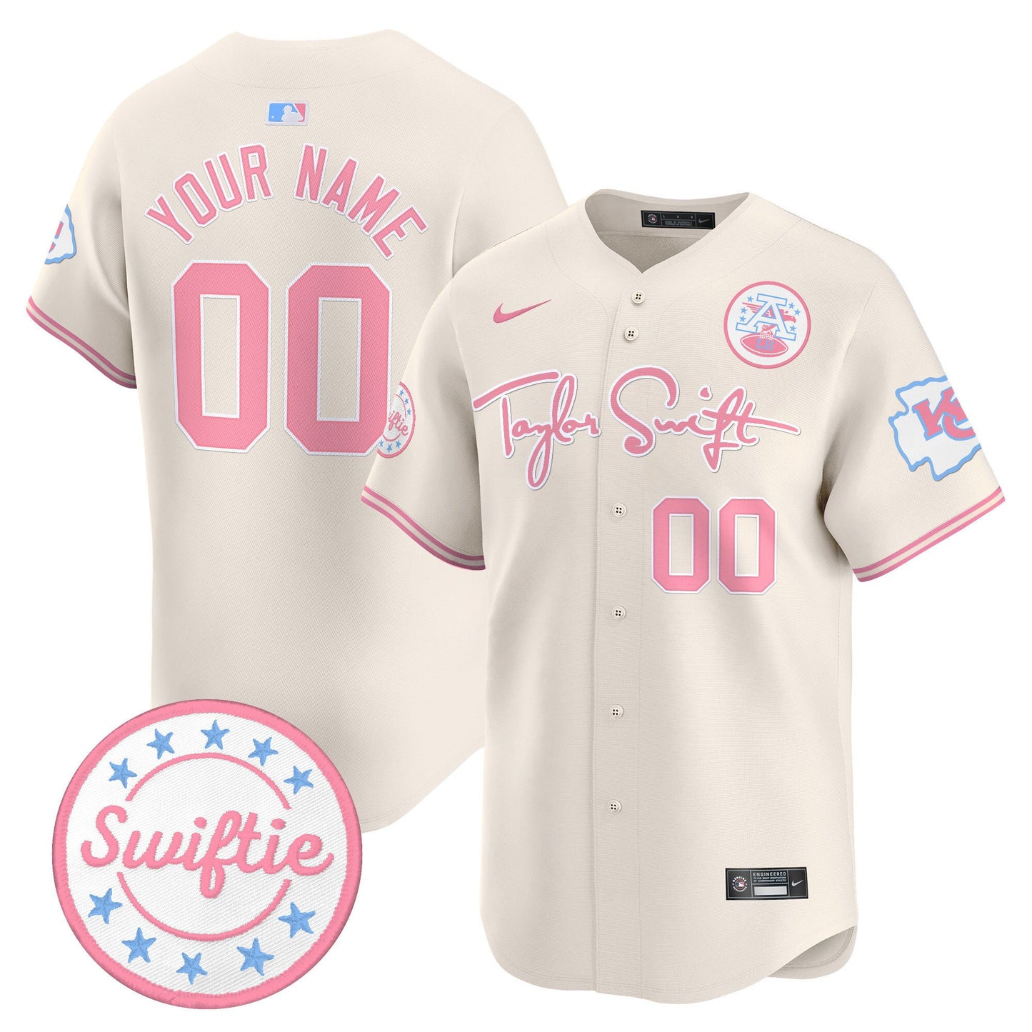 Chiefs Taylor Swift Bubblegum Pink Vapor Premier Limited Custom Jersey - All Stitched