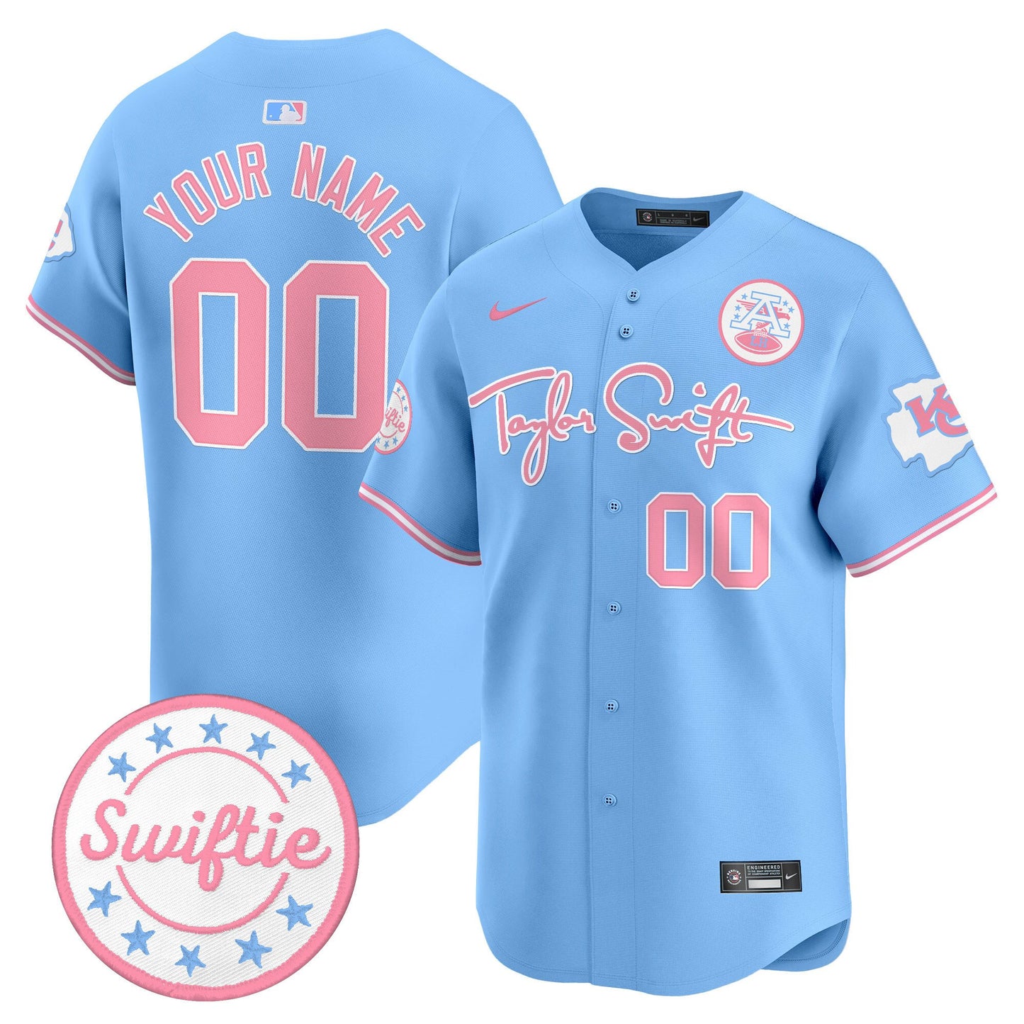 Chiefs Taylor Swift Bubblegum Pink Vapor Premier Limited Custom Jersey - All Stitched