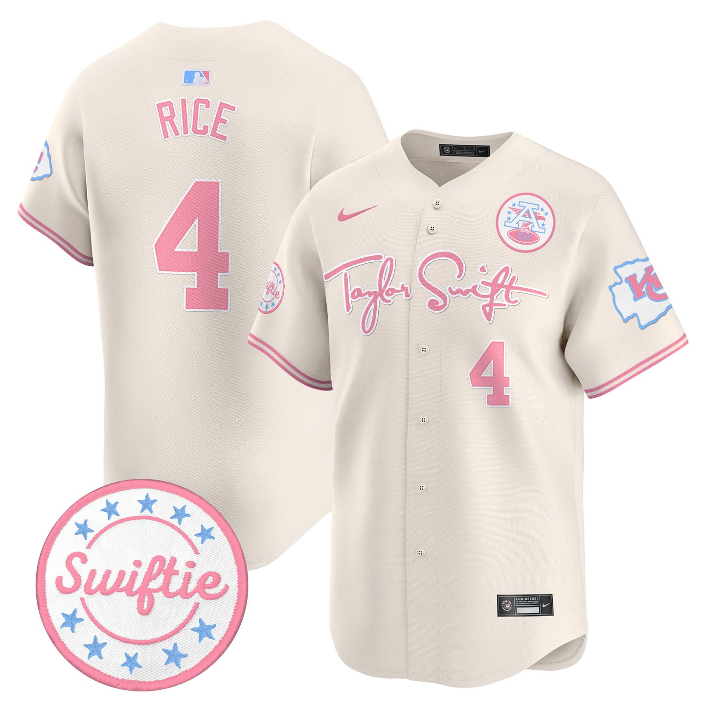 Chiefs Taylor Swift Bubblegum Pink Vapor Premier Limited Jersey - All Stitched