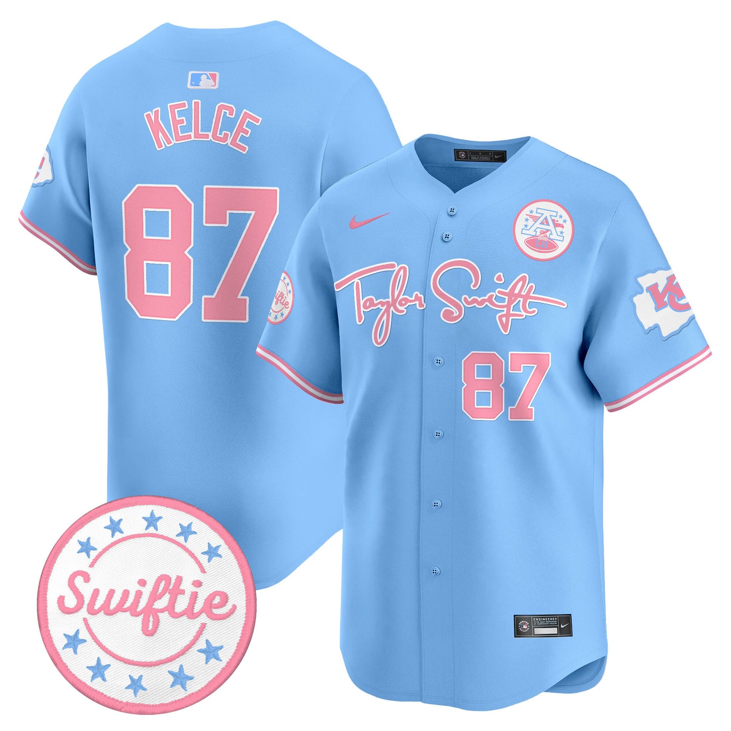 Chiefs Taylor Swift Bubblegum Pink Vapor Premier Limited Jersey - All Stitched