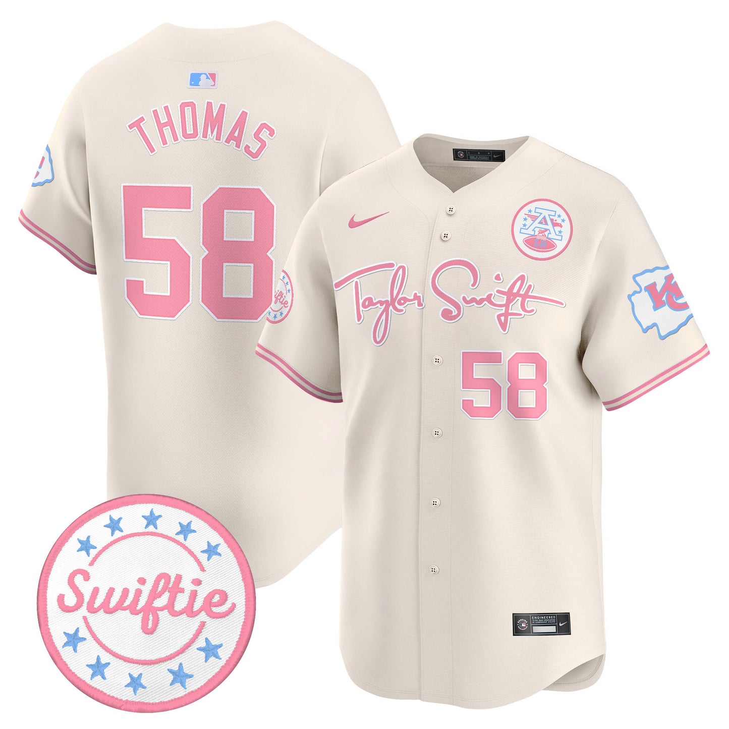 Chiefs Taylor Swift Bubblegum Pink Vapor Premier Limited Jersey - All Stitched