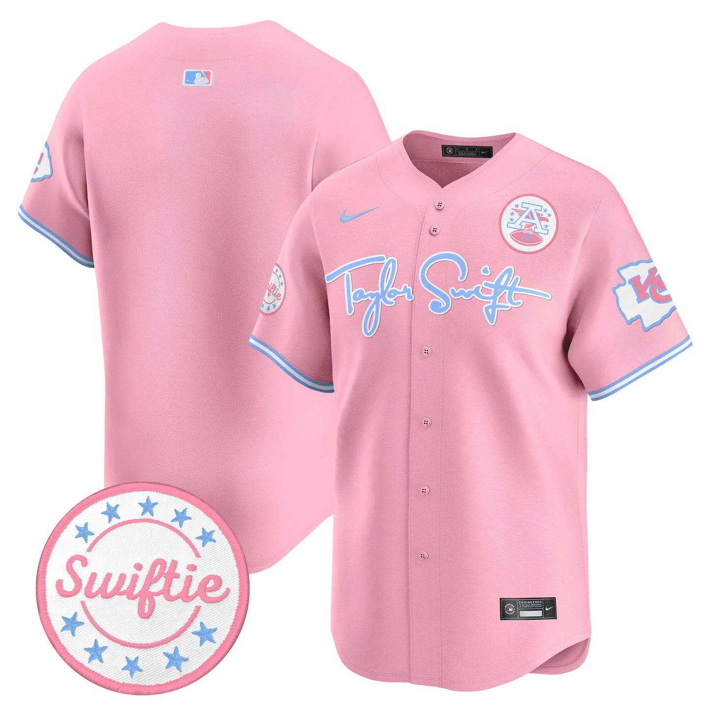 Chiefs Taylor Swift Bubblegum Pink Vapor Premier Limited Jersey - All Stitched