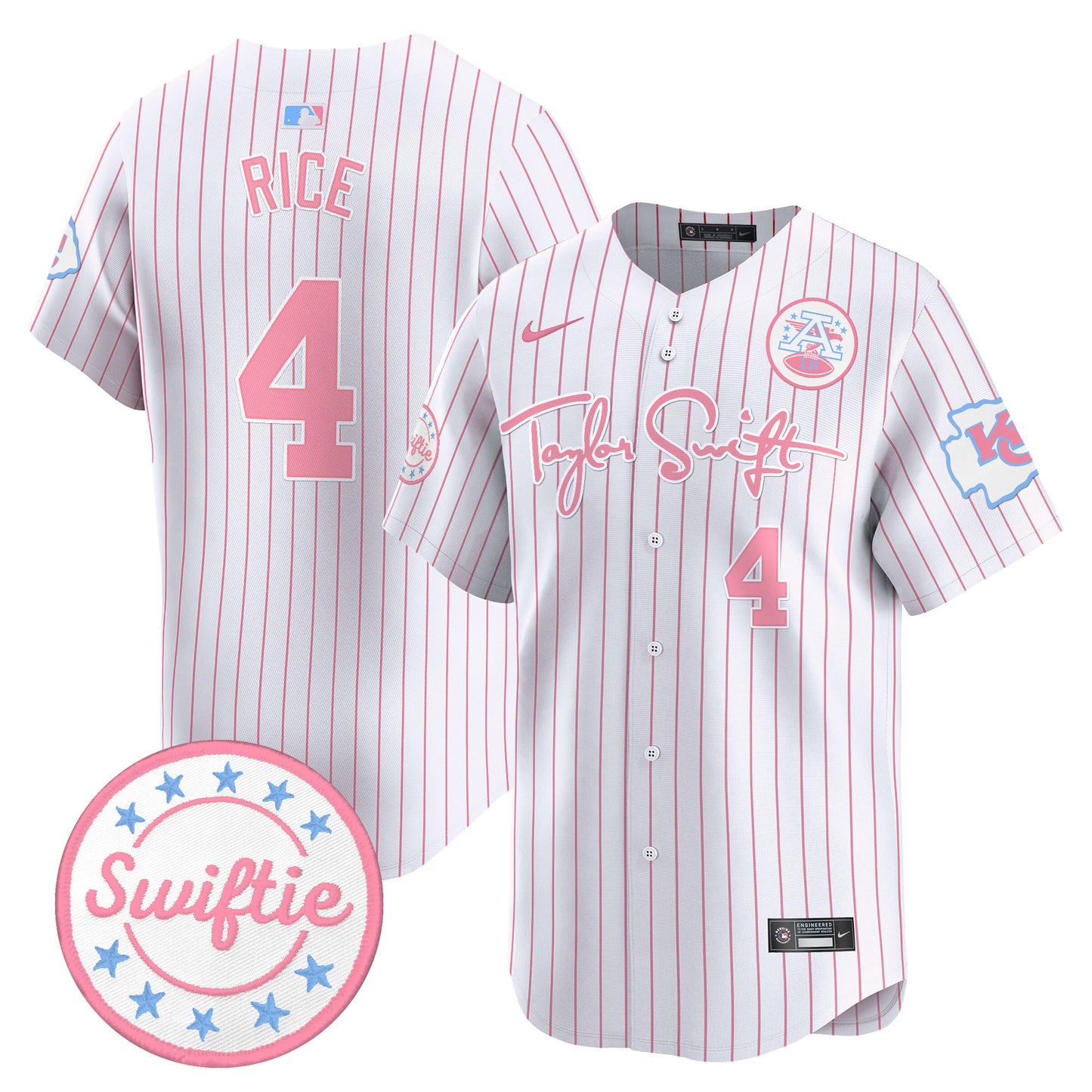 Chiefs Taylor Swift Bubblegum Pink Vapor Premier Limited Jersey - All Stitched