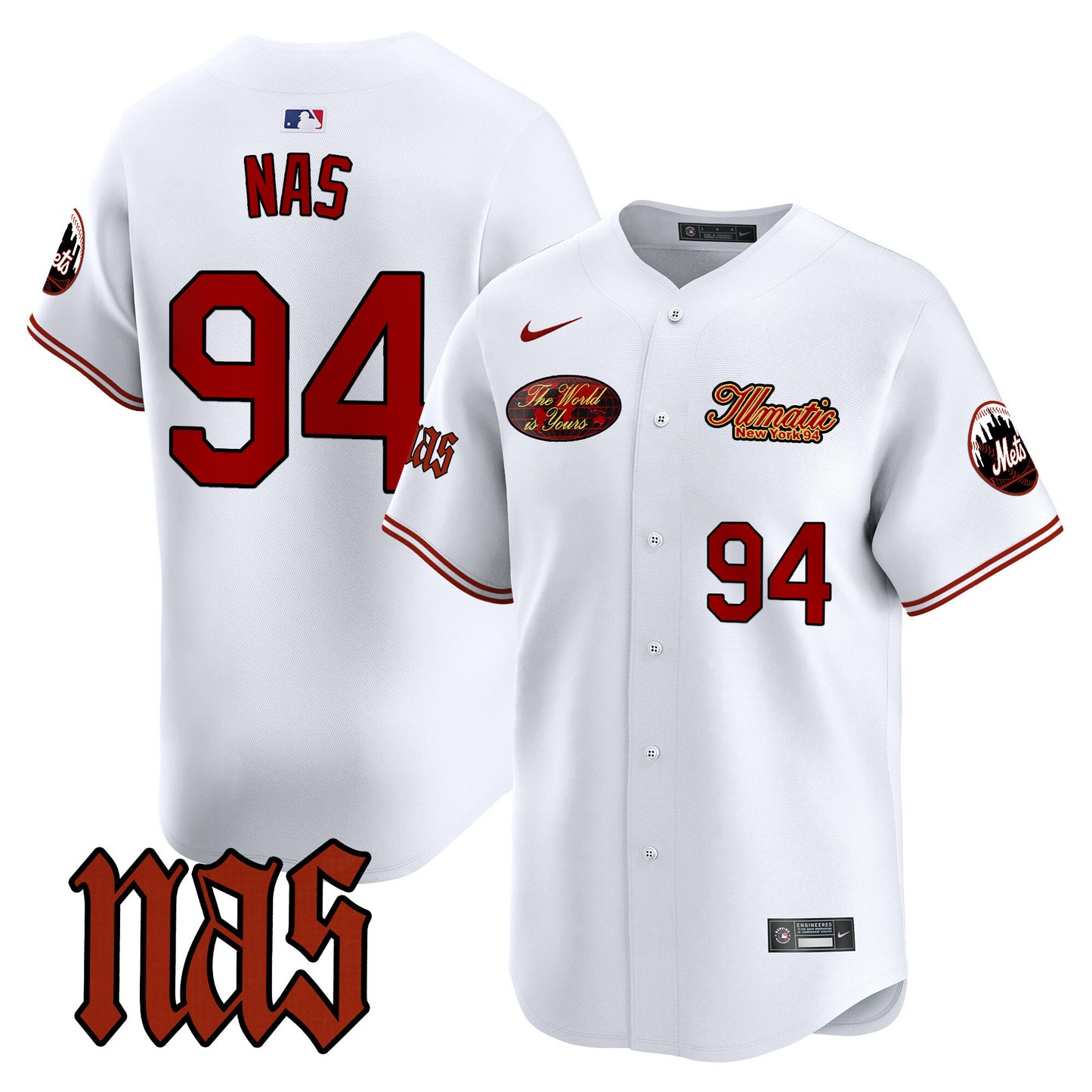 Mets Nas Illmatic Vapor Premier Limited Jersey V2 - All Stitched