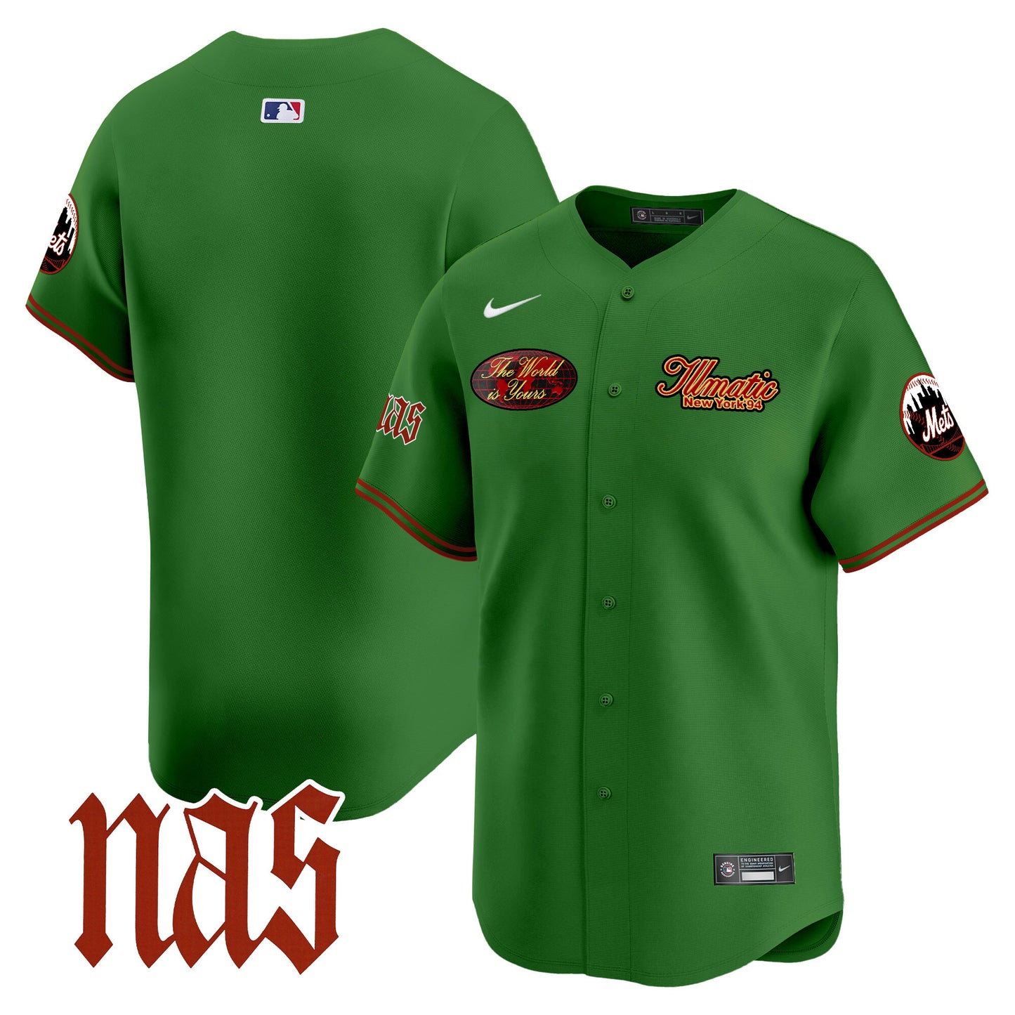 Mets Nas Illmatic Vapor Premier Limited Jersey V2 - All Stitched