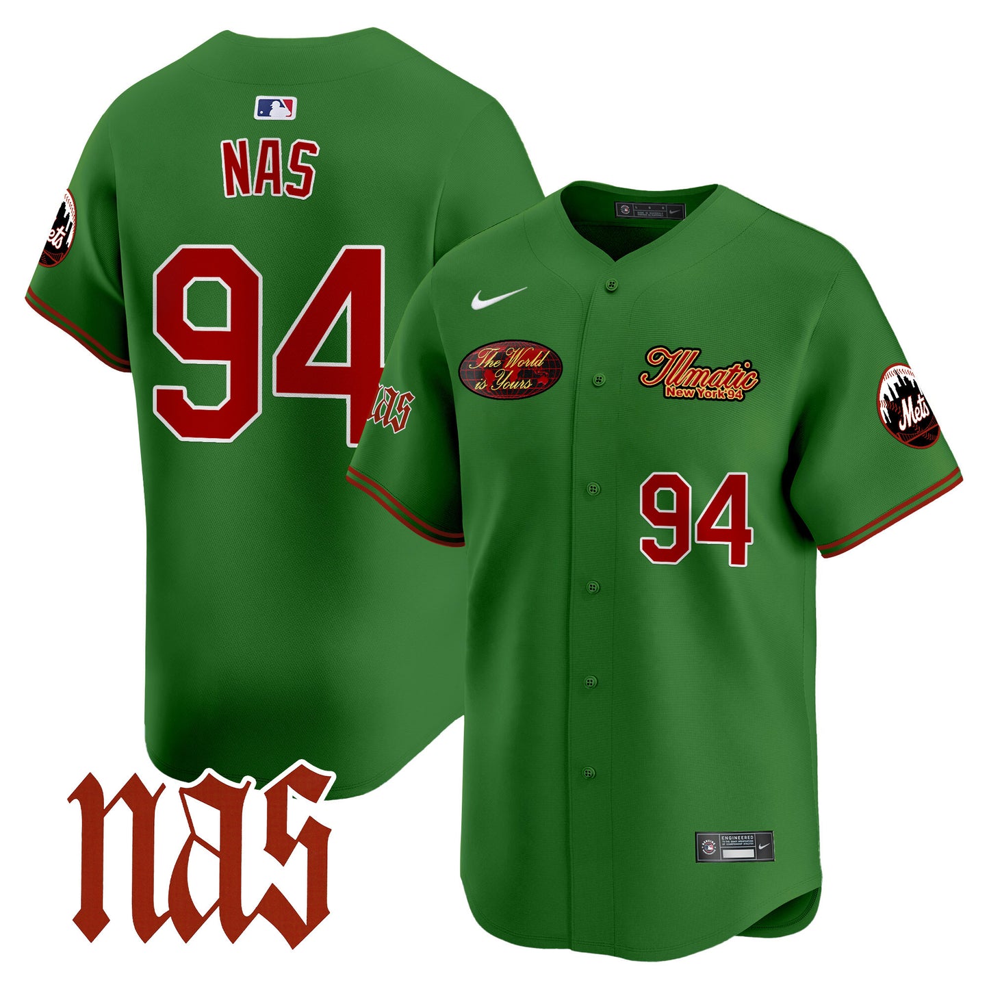 Mets Nas Illmatic Vapor Premier Limited Jersey V2 - All Stitched