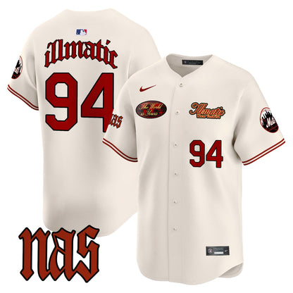 Mets Nas Illmatic Vapor Premier Limited Jersey V2 - All Stitched